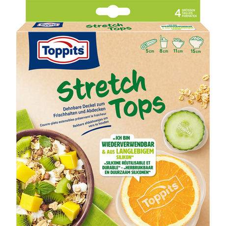 Toppits 1070770 - stretch toppe silikone betræk 5,8,11,15 cm | 6 stk
