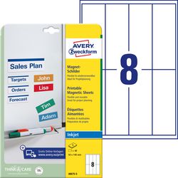 Magnetiske etiketter avery 140 x 50 mm hvide
