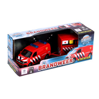 Kids Globe VW Transporter Fire Brigade med trailer