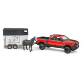 Bruder | 2501 ram 25 | motorvogn | med hestetrailer og 1 hest