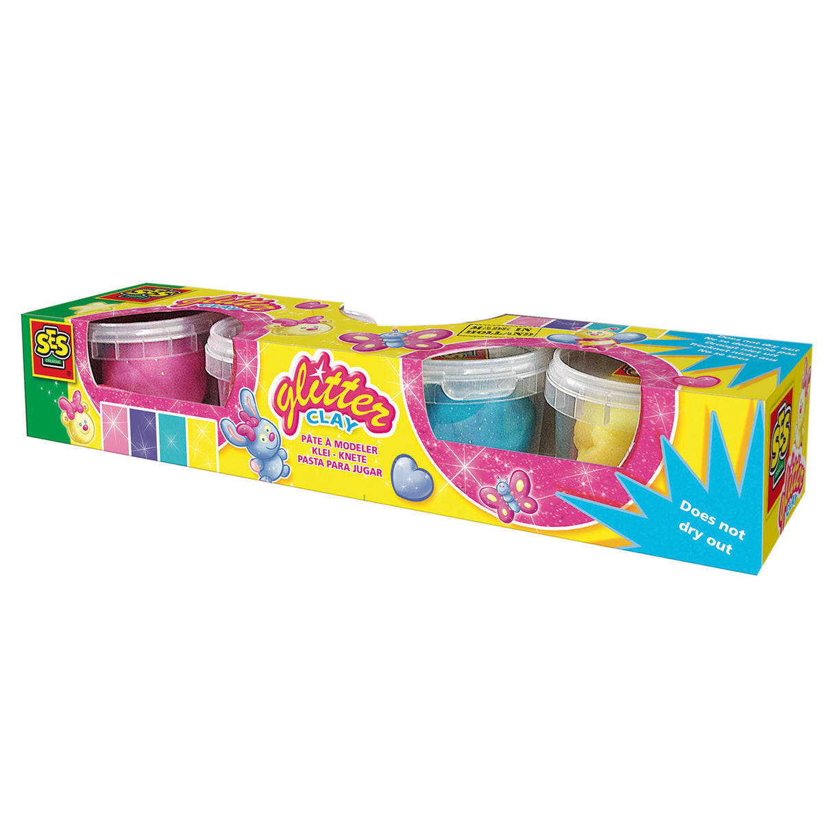 Ses creative ses glitter ler - 4 lerpotter