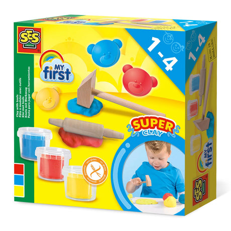Ses creative ses mit første ler med værktøj - 3 lerpotter