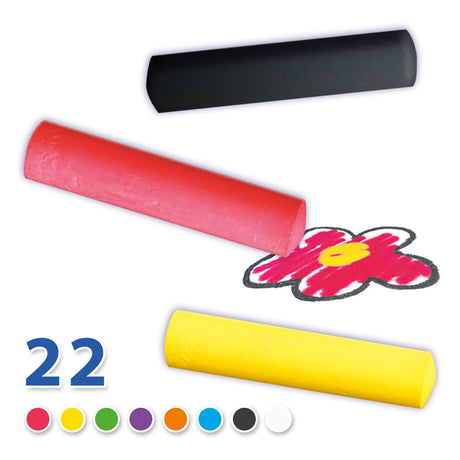 Ses creative ses - fortovskridtspand - 22 dele - 8 farver inklusive sort - stimulerer kreativiteten