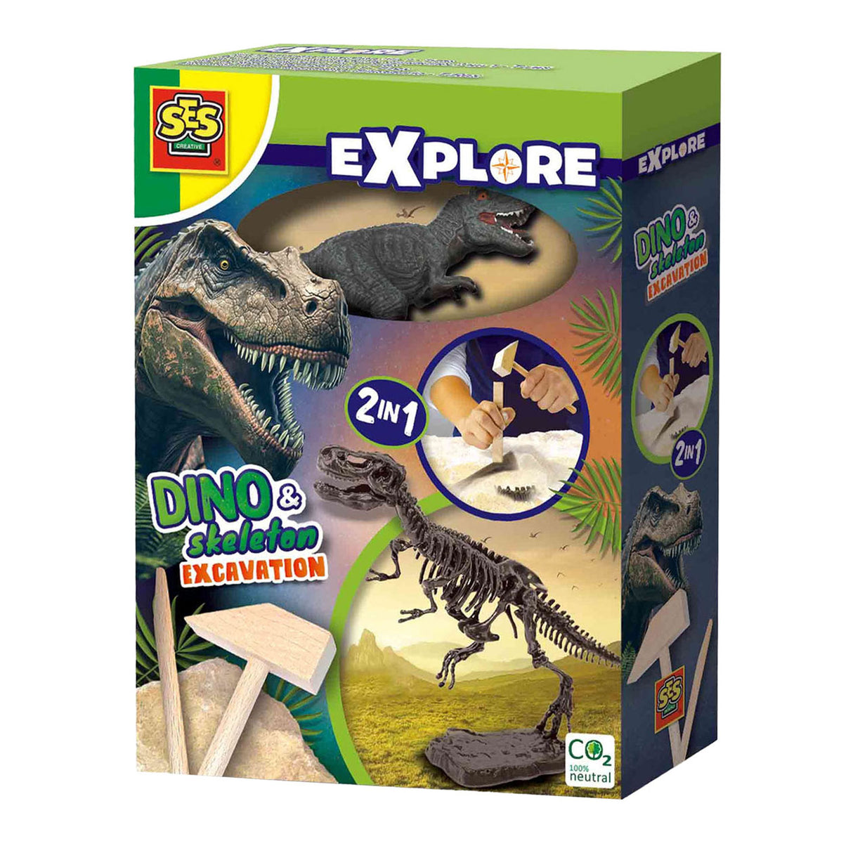 SES udforsk dino og skeletudgravet 2in1 - t -rex