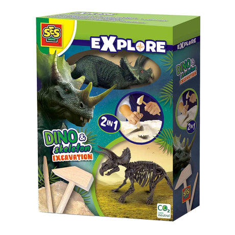 SES udforsk dino og skeletudgravet 2in1 - triceratops