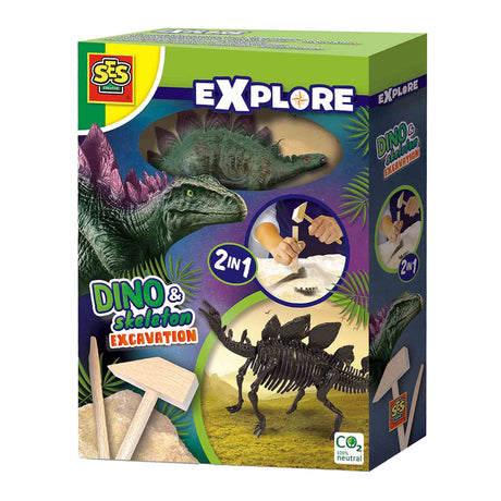 Ses kreative ses udforske dino og skelet grave op 2i1 - stegosaurus