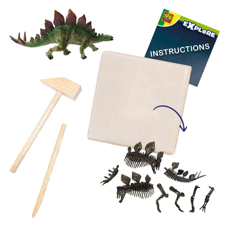 Ses kreative ses udforske dino og skelet grave op 2i1 - stegosaurus