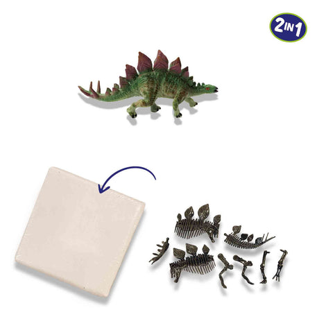 Ses kreative ses udforske dino og skelet grave op 2i1 - stegosaurus
