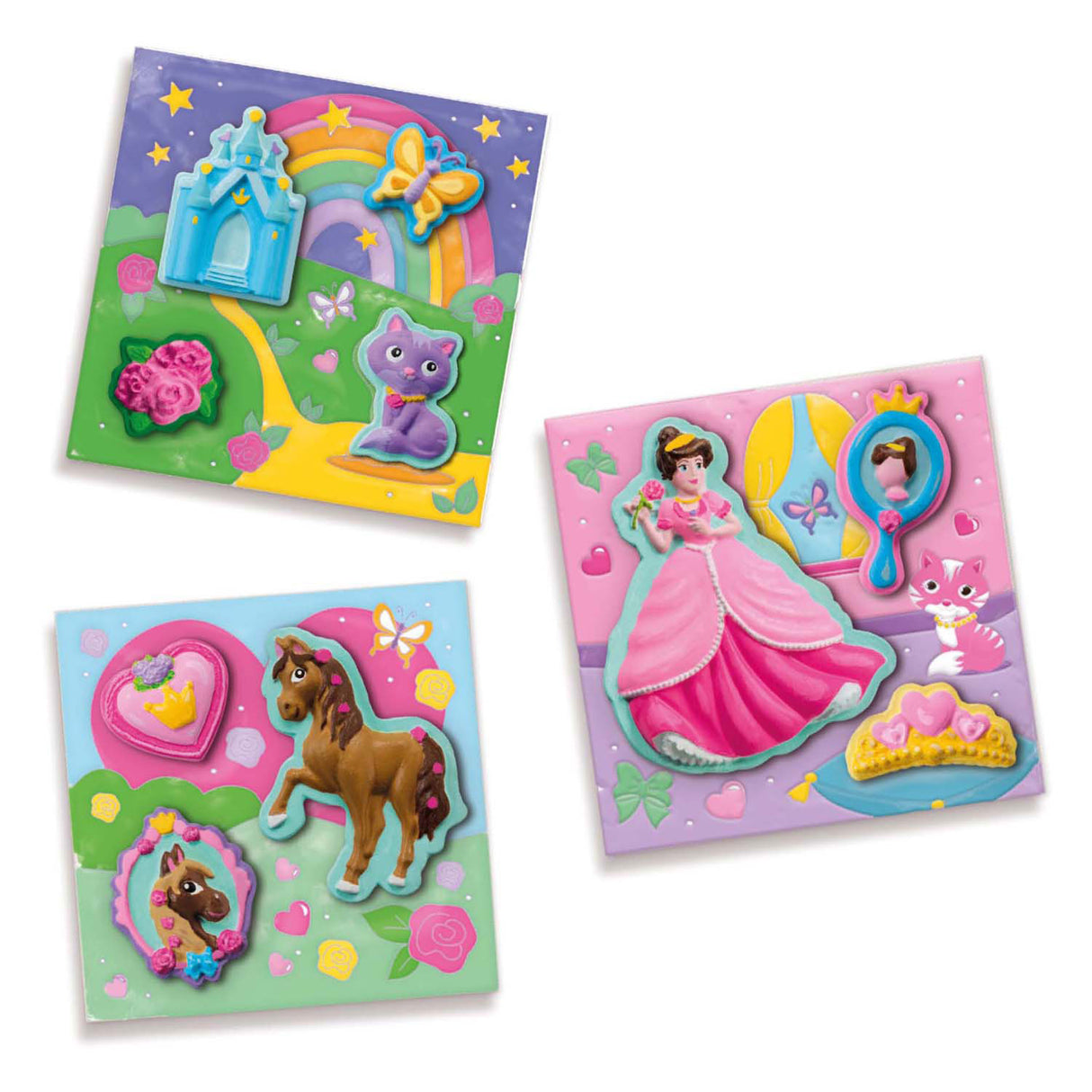 Ses creative - hobby pink - støbning og maling - prinsesser - med lærreder til maling - piges håndværk - hurtigtørrende - fra 5 år