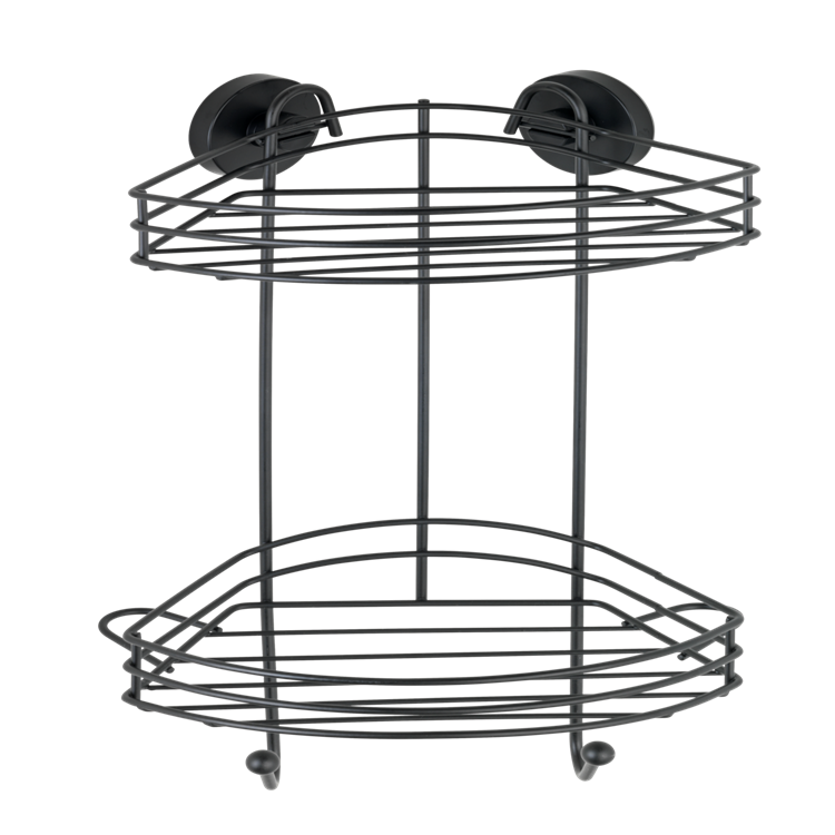 Wenko 1069607 - vacuum-loc hjørnestativ 2-lags sort. | 1 stk