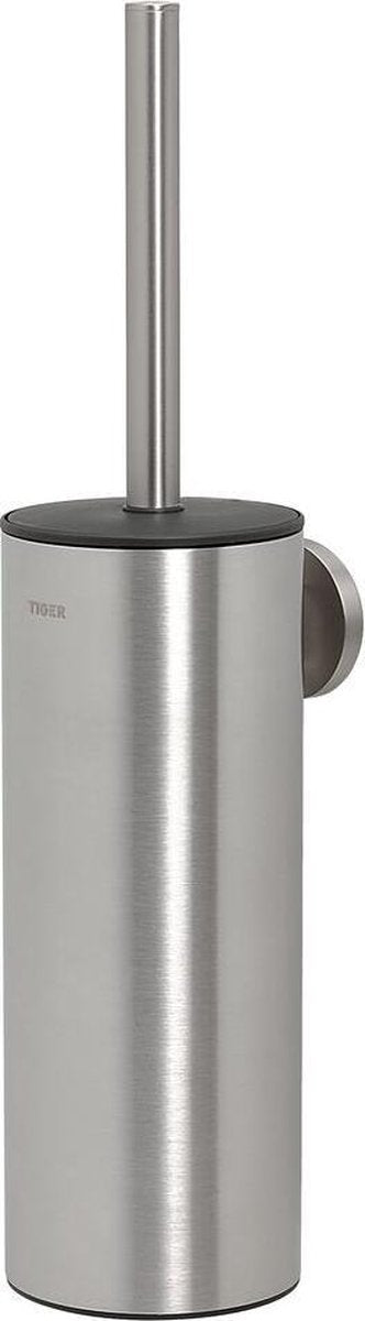 Tiger noon - toiletbørste med holder - rustfrit stål - børstet rustfrit stål