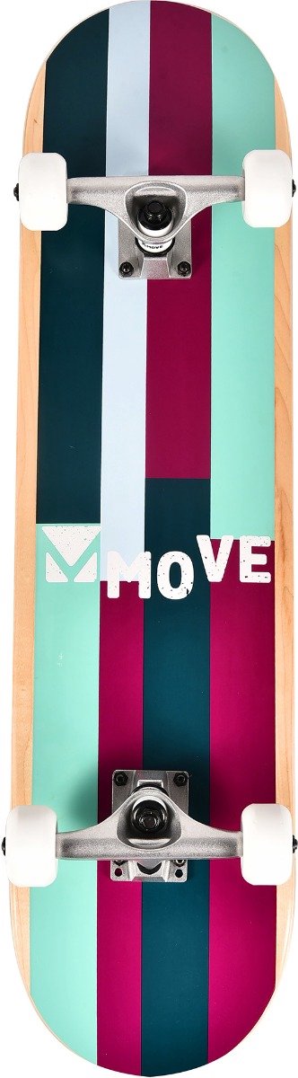 Stripes skateboard 79 x 19,7 cm lilla grågrøn