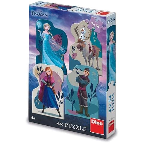 Dinotoys dino puslespil - Disney frossen - 4 x 54 brikker
