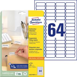 Hængemappeetiketter avery l6021rev-25 hvid