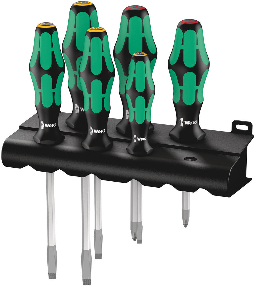 Wera 334 sk 6 skruetrækkersæt kraftform plus laserspids + holder, 6-delt - 1 stk. - 05007680001