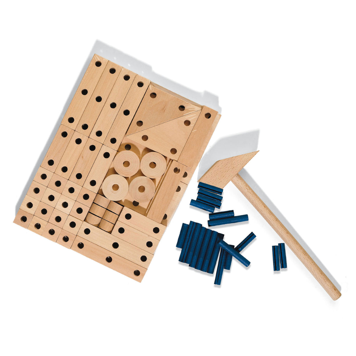 Seks håndværkssæt i træ
