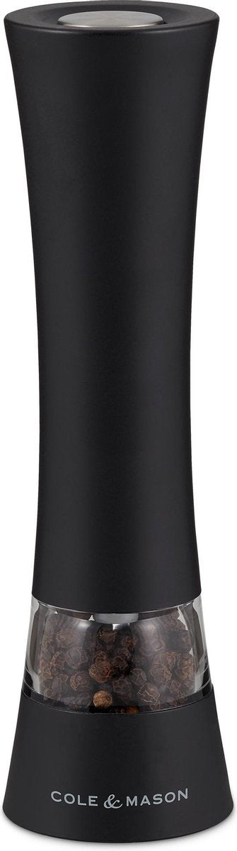 Cole mason burford elektronisk peberkværn saltkværn 18cm - akryl - abs - sort