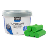 Creall supersoft modelleringsler - grøn - genlukkelig spand - 1750 gram - glutenfri - fremstillet i Holland
