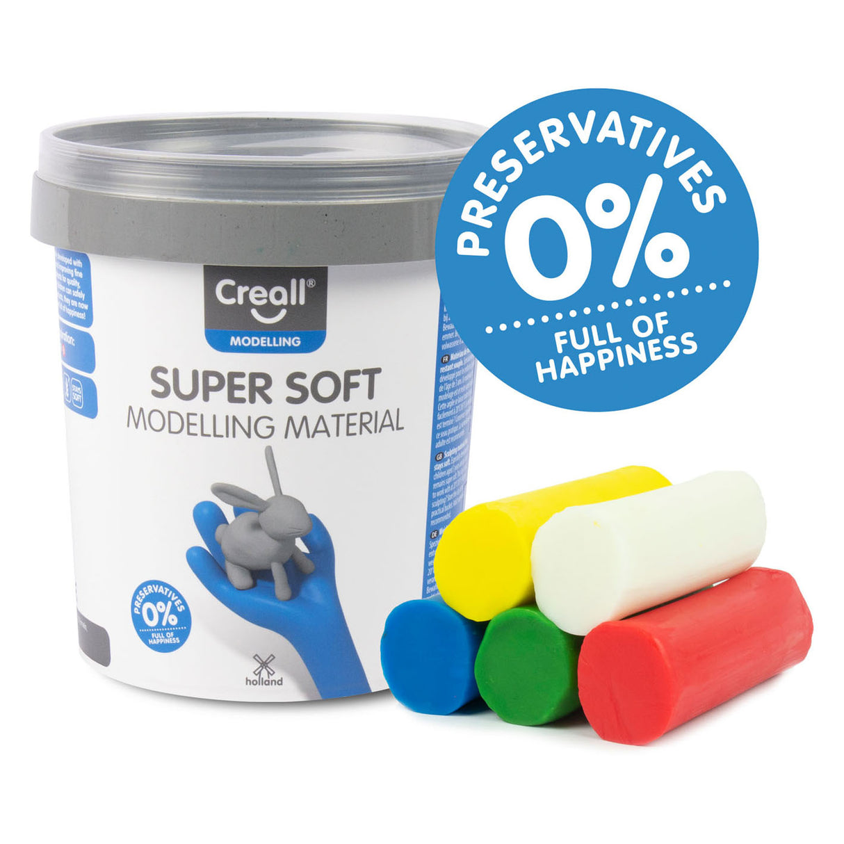 Creall supersoft clay 5 farver, 450gr.