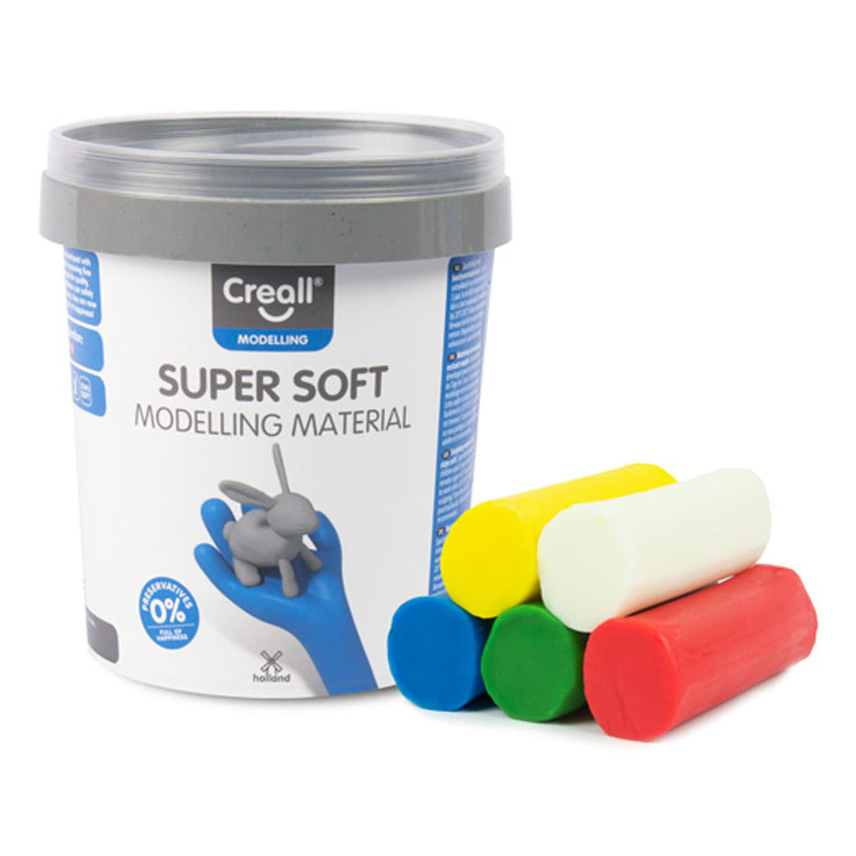 Creall supersoft clay 5 farver, 450gr.