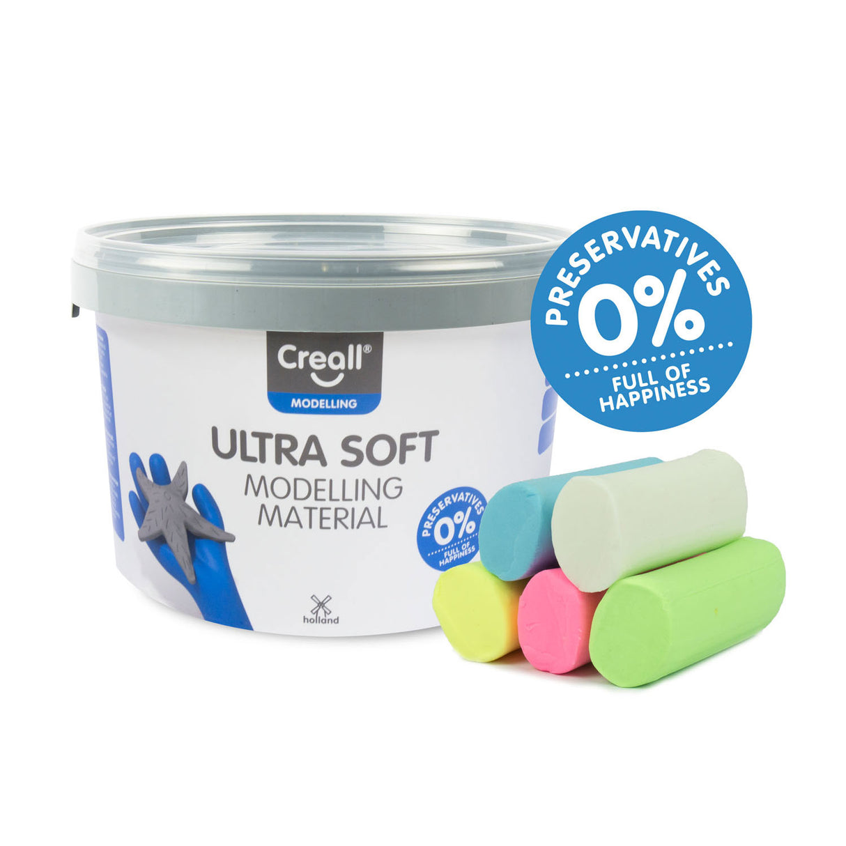 Creall modelleringspasta | gryde med 1 | 10 kg med assorterede farver