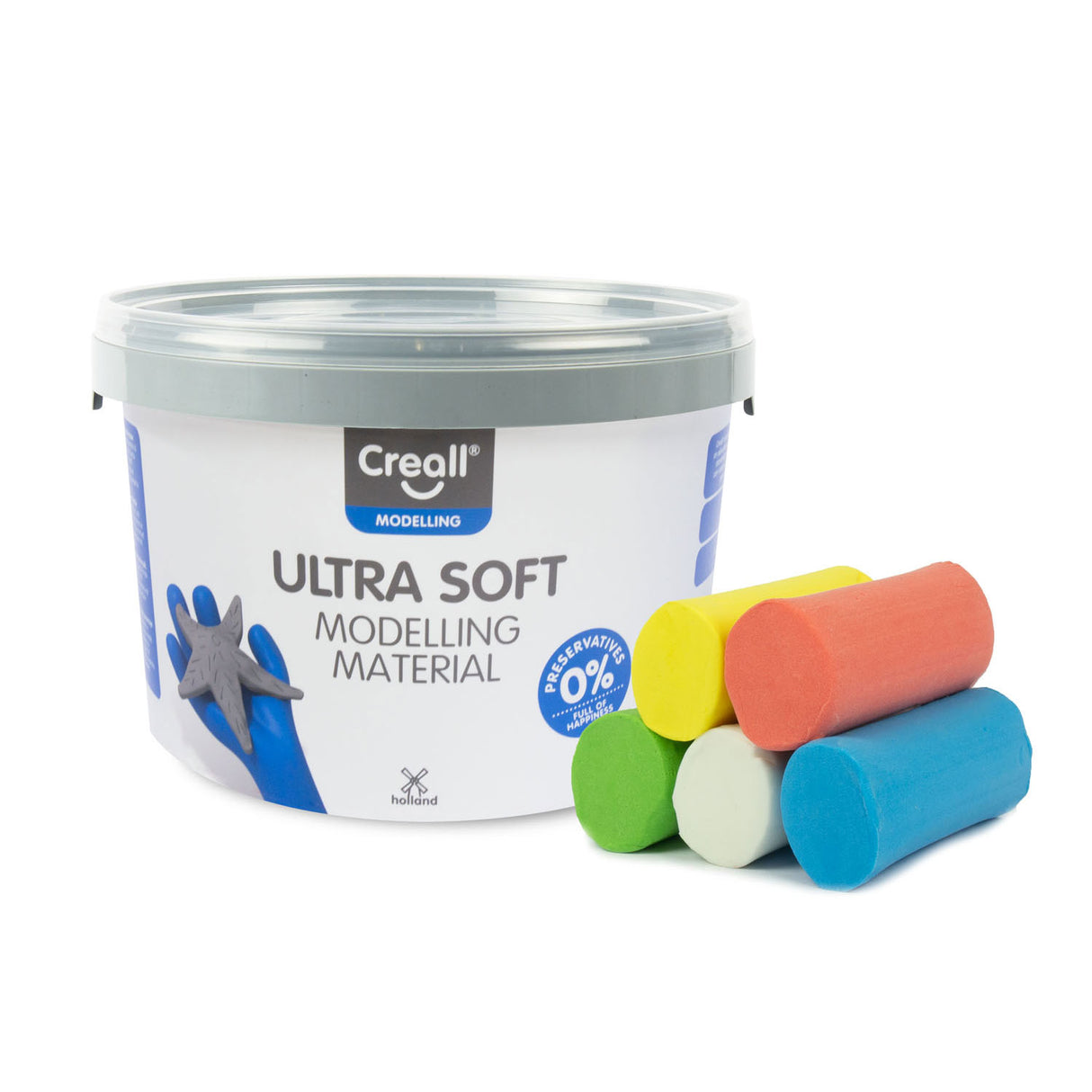 Creall ultra blød lerfarve - 5 farver ler - 1100 gr.