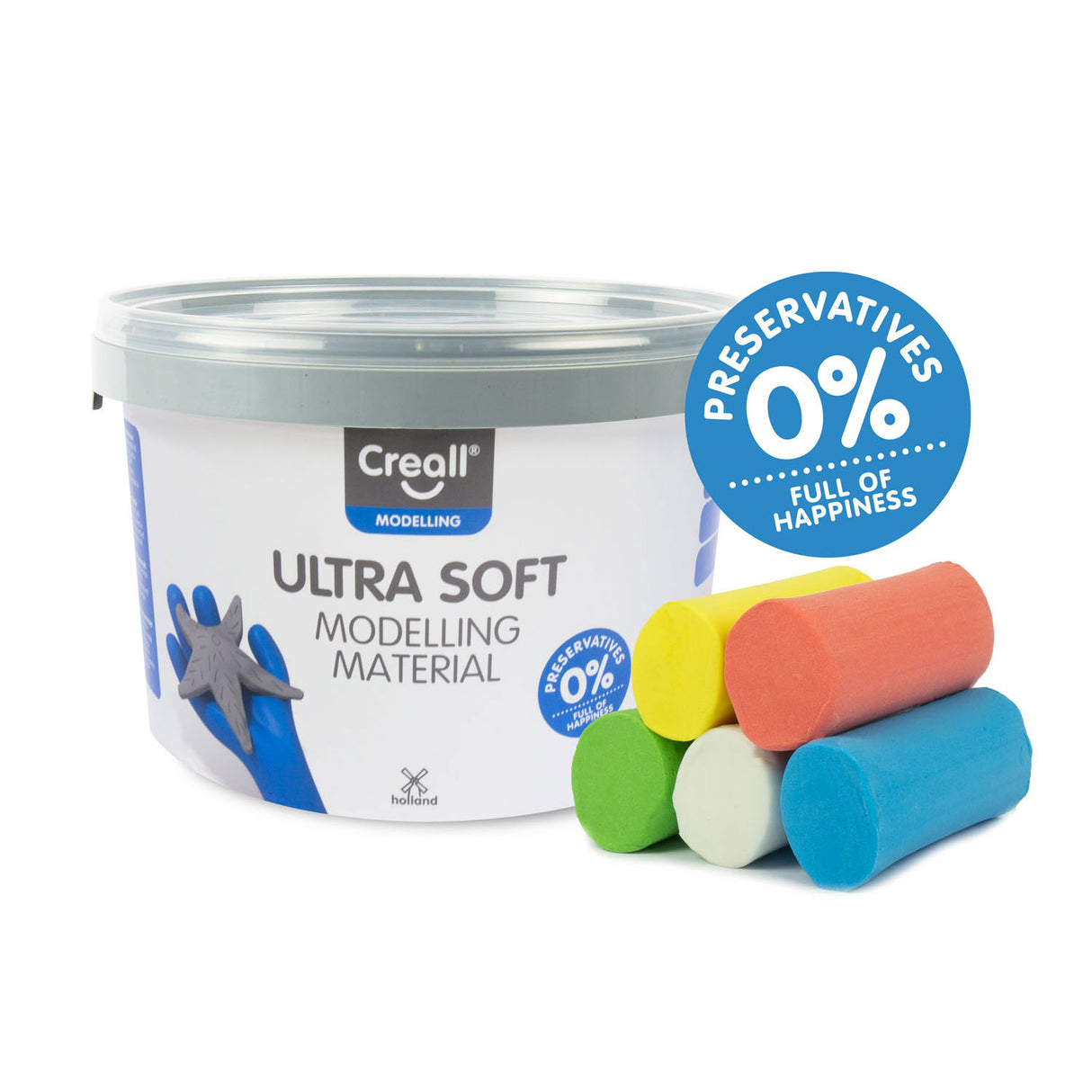Creall ultra blød lerfarve - 5 farver ler - 1100 gr.