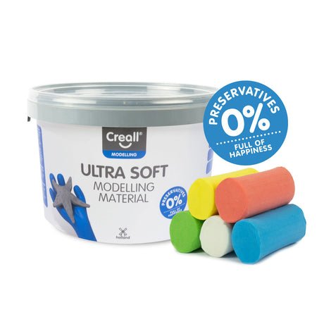 Creall ultra blød lerfarve - 5 farver ler - 1100 gr.