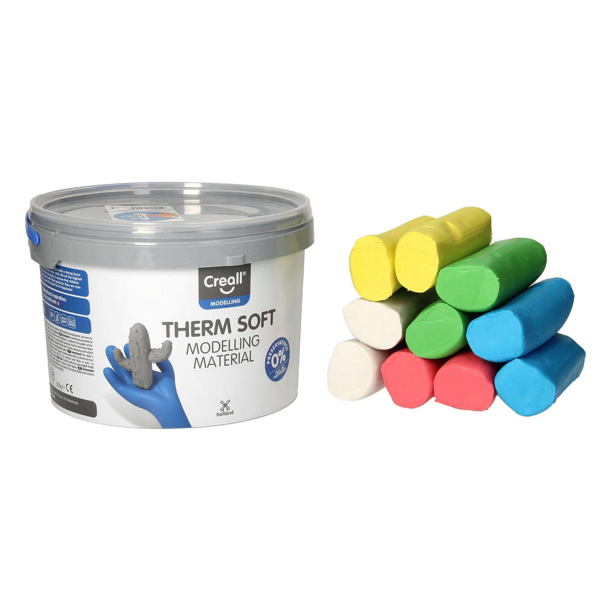 Creall therm blød ler - 5 farver ler - 2000gr.