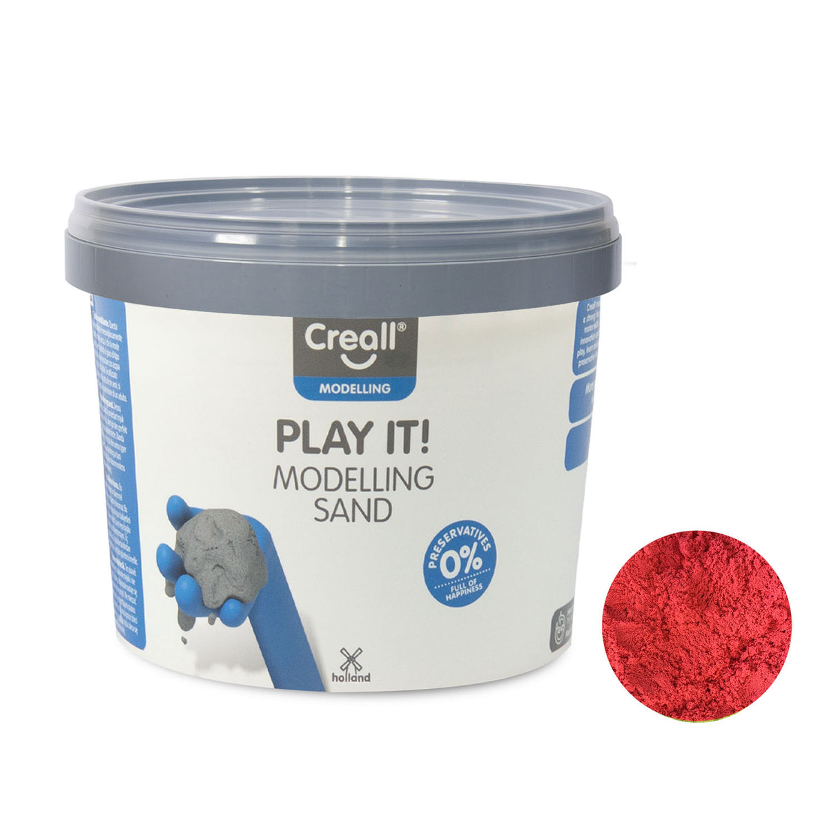 Creall play it play sand rød, 750gr.