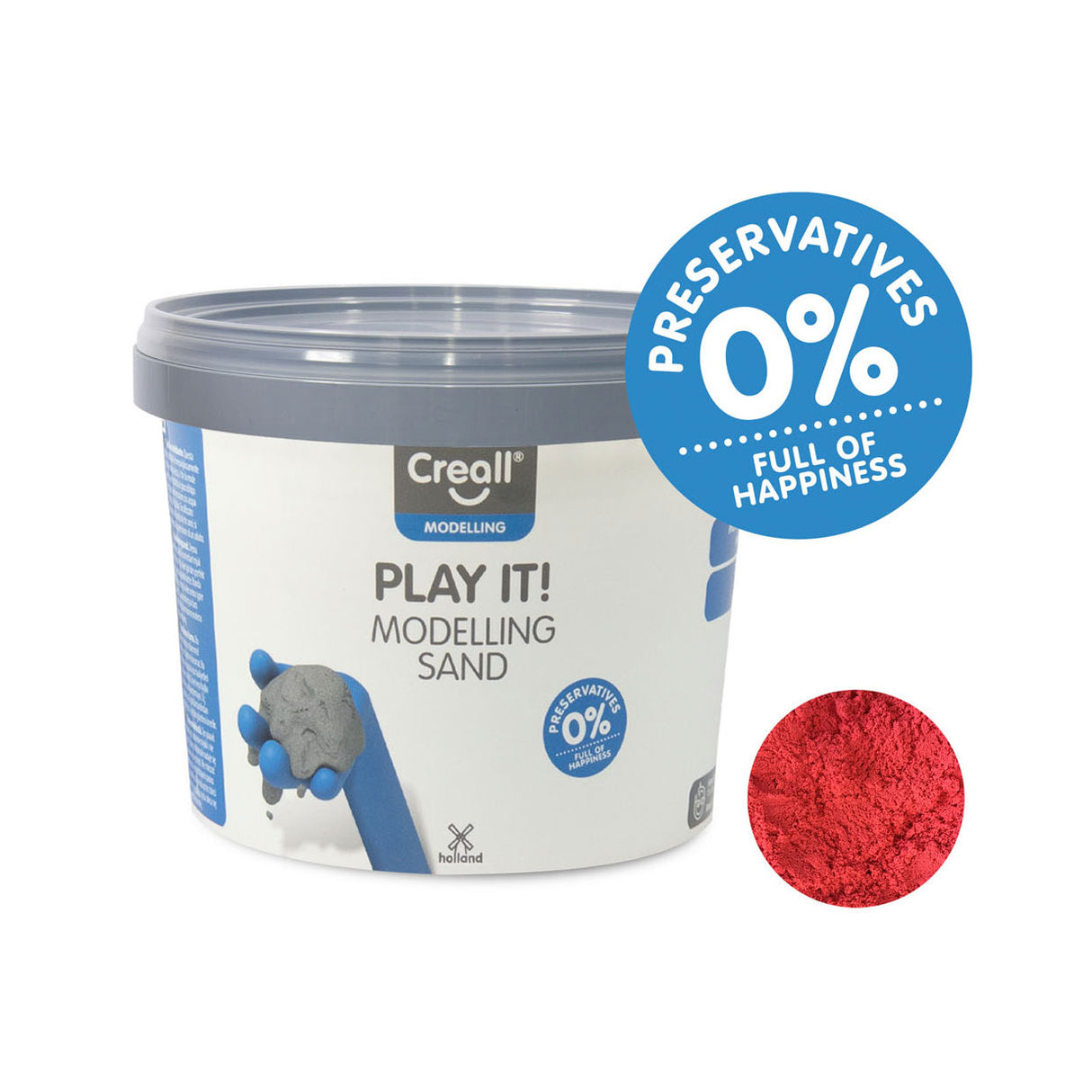 Creall play it play sand rød, 750gr.
