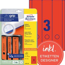 Filrygetiketter avery mat rød