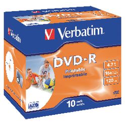 DVD-R ordret 16x 4,7 GB printbar