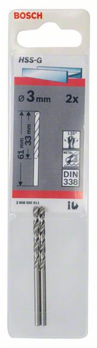 Bosch - metalbor hss-g, standard 3 x 33 x 61 mm