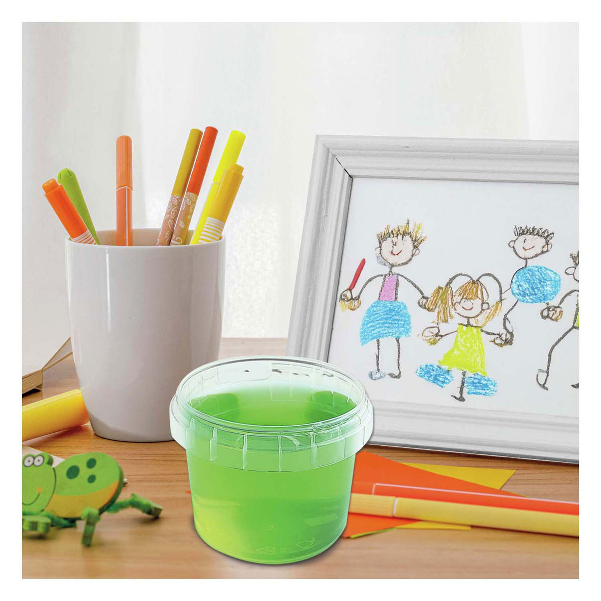 Ses creative - slime neongrøn - slime i lys neonfarve - færdiglavet slim - lege med slim - 140 gram