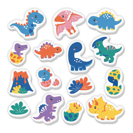 Ses creative - bittesmå talenter - badedinosaursæt - skumdinosaurer - klæber på våde fliser - stimulerer fantasien - sikkert badelegetøj - kreativ leg - dinosaurlegetøj