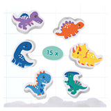 Ses creative - bittesmå talenter - badedinosaursæt - skumdinosaurer - klæber på våde fliser - stimulerer fantasien - sikkert badelegetøj - kreativ leg - dinosaurlegetøj