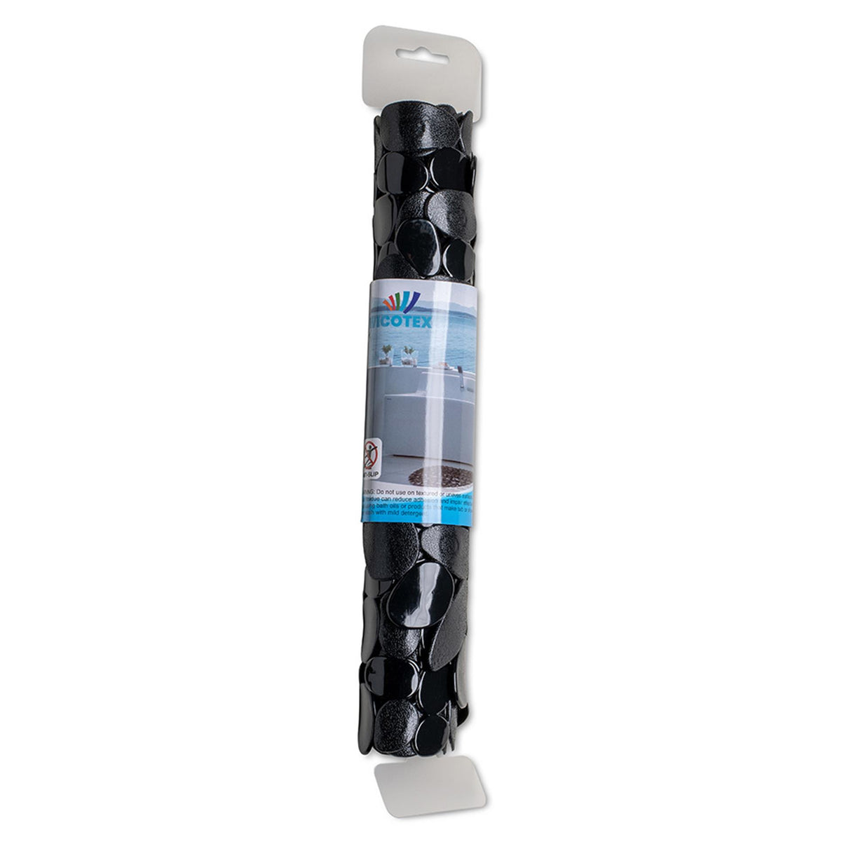 Wicotex bademåtte PVC anti-skrid sten 68x35cm sort