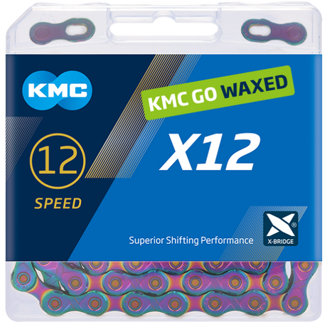 Kmc ketting x12 12v 126l waxed aurora blauw