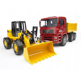 Bruder lastbil og bulldozer