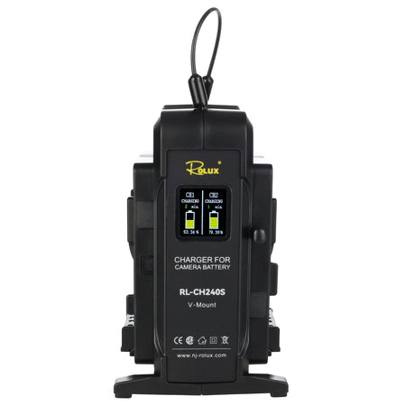 Rolux dobbelt hurtigoplader rl-ch240s til v-monteret batteri
