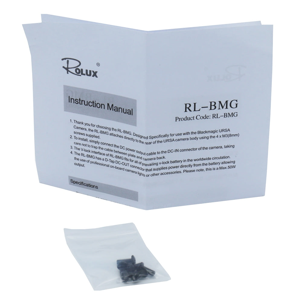 Rolux v-mount batteriplade rl-bmg til black magic ursa