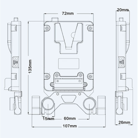Rolux mini v-mount batteriplade rl-ac13s