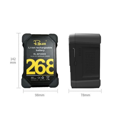 Rolux smart v-mount batteri rl-bp2680s 268wh 14.4v 19000mah