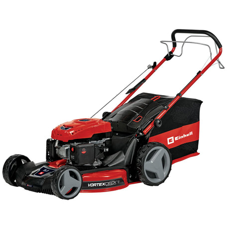 Einhell benzinplæneklipper GC-PM 56 2 s hw - 173 cm³ - 2,8 kW - 4-takts - klippebredde: 56 cm - anbefalet græsareal: op til 2200 m² - 90 l opsamlingsboks - klippehøjde: 25-70 mm