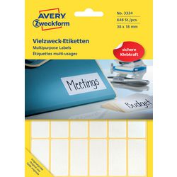 Avery huismerk 3324 handmatige etiket 38x18mm wit