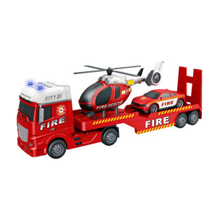 Rapid wheels biltransporter brandvæsen + bil og helikopter + lys og lyd