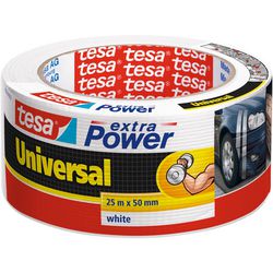 Tesa textieltape extra power universeel ducttape sterke grip veelzijdig plakband – wit 25m x 50mm