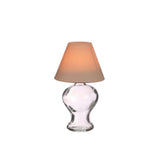 Idéer 4 sæsoner glaslampe rav fyrfadsstage beige ø9xh16cm