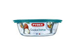 Pyrex cook store rundt opbevaringsfad 20x18x7cm - 1.100ml - borosilikatglas